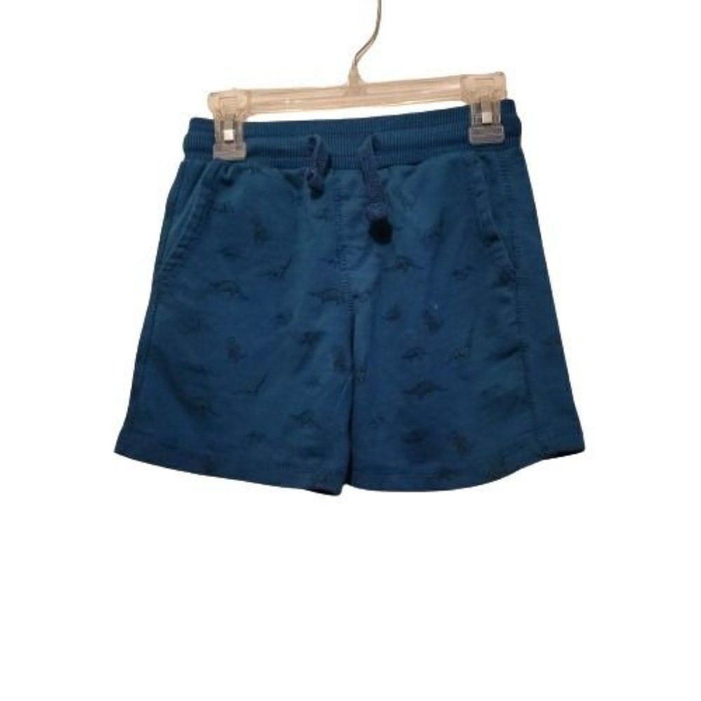 Faze 1 Boys Blue Dinosaur Pull On Drawstring Slash Pockets Sweat Shorts Size 5